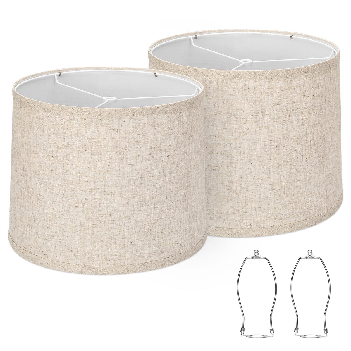 Seaside village drums lampshades set 2 with 11.6 top for stable light
