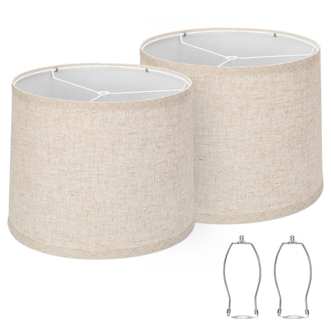 Seaside village drums lampshades set 2 with 11.6 top for stable light