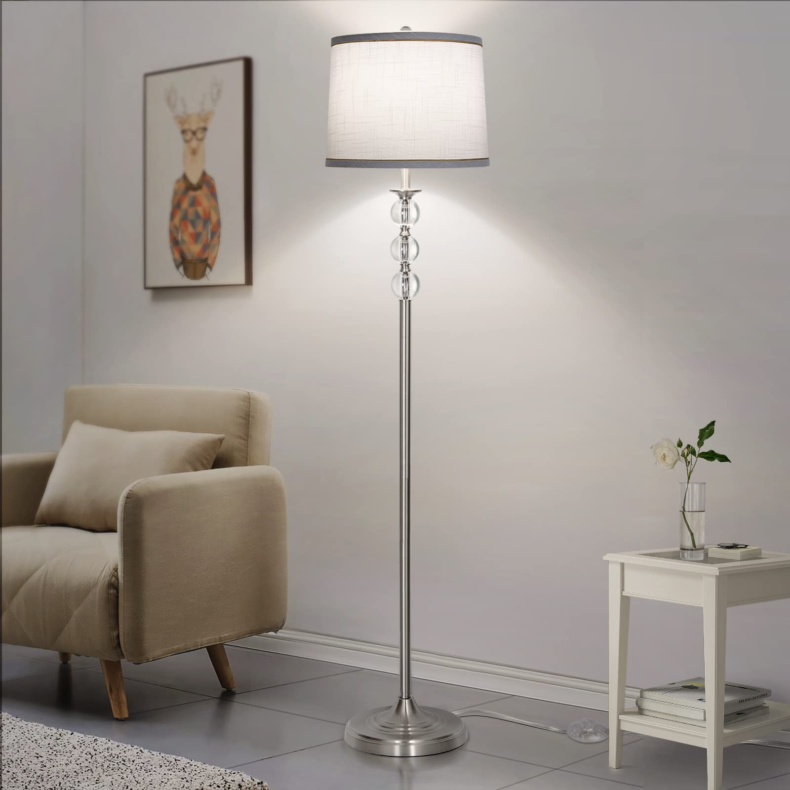 Seaside Village lampshades set 2 design detail with light brown rim adds subtle style
