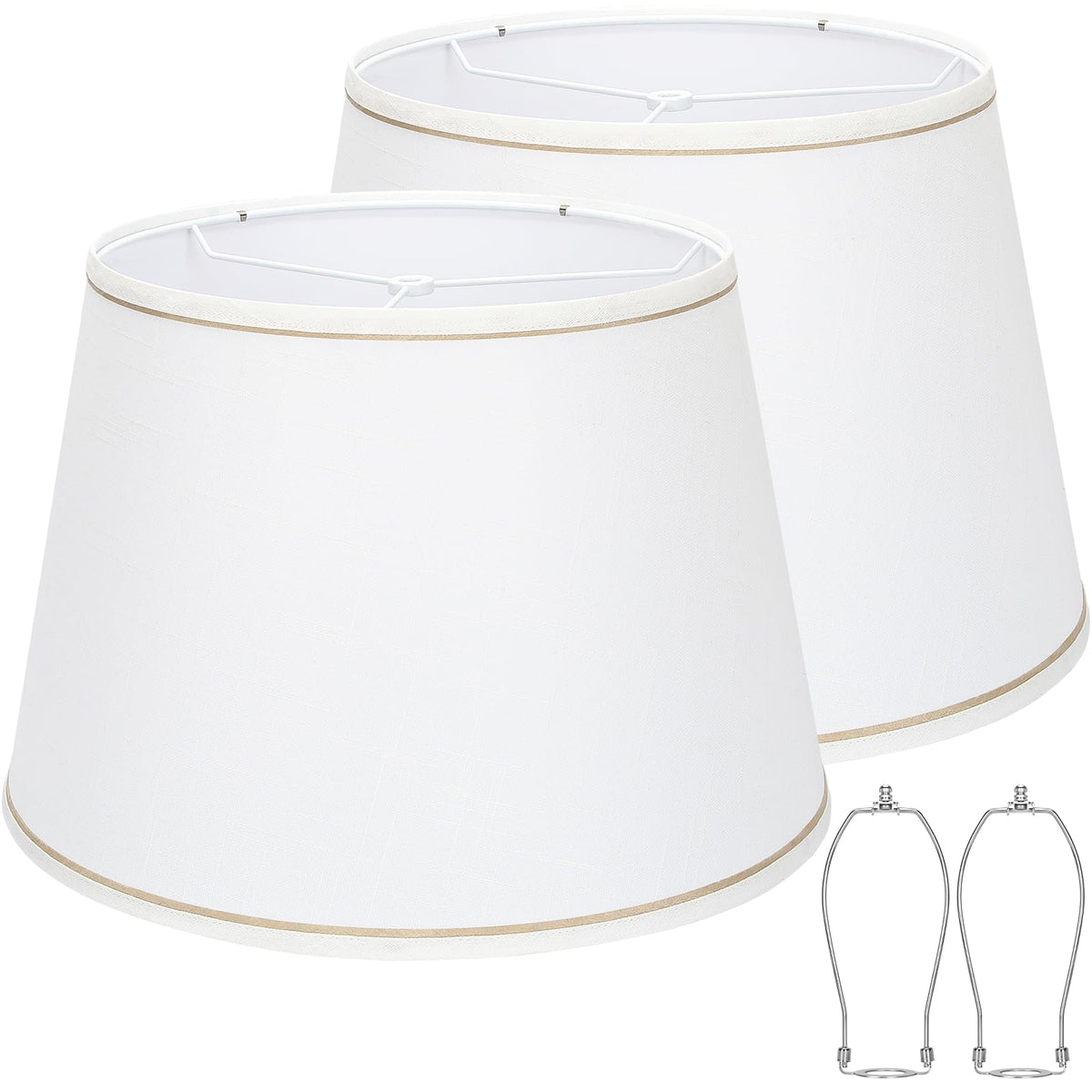 Seaside Village large white drum lampshades for soft ambient light