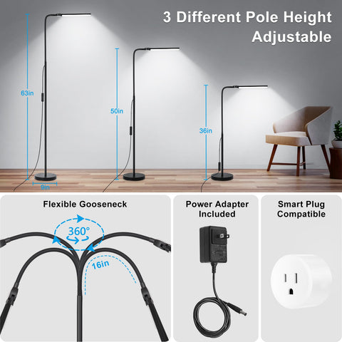 Seaside Village LED Floor Lamp shows 160 LED beads for uniform glow.