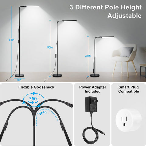 Seaside Village LED Floor Lamp 1800 lumens for bright reading and crafts