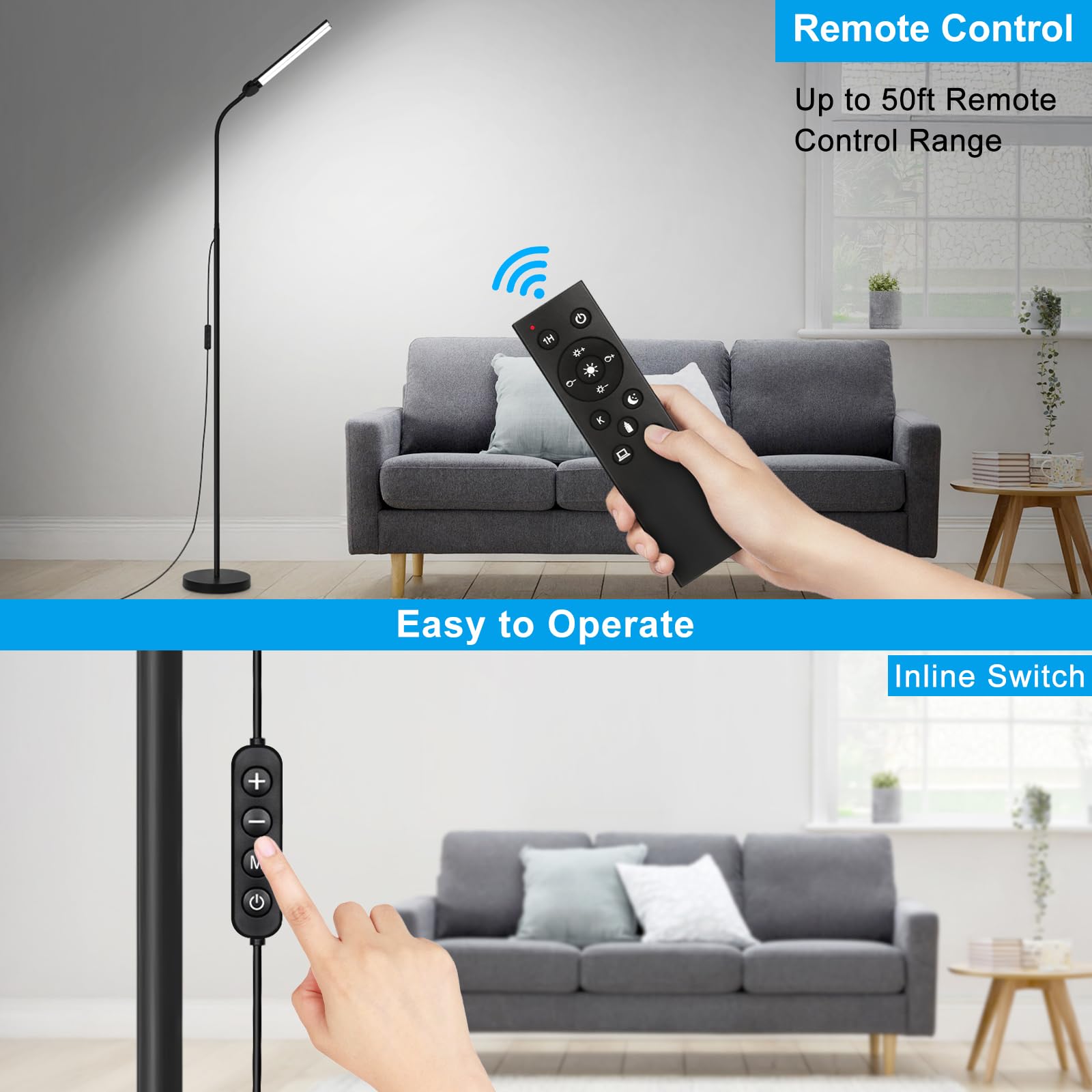 Seaside Village LED Floor Lamp 2700K–6000K range for versatile mood lighting