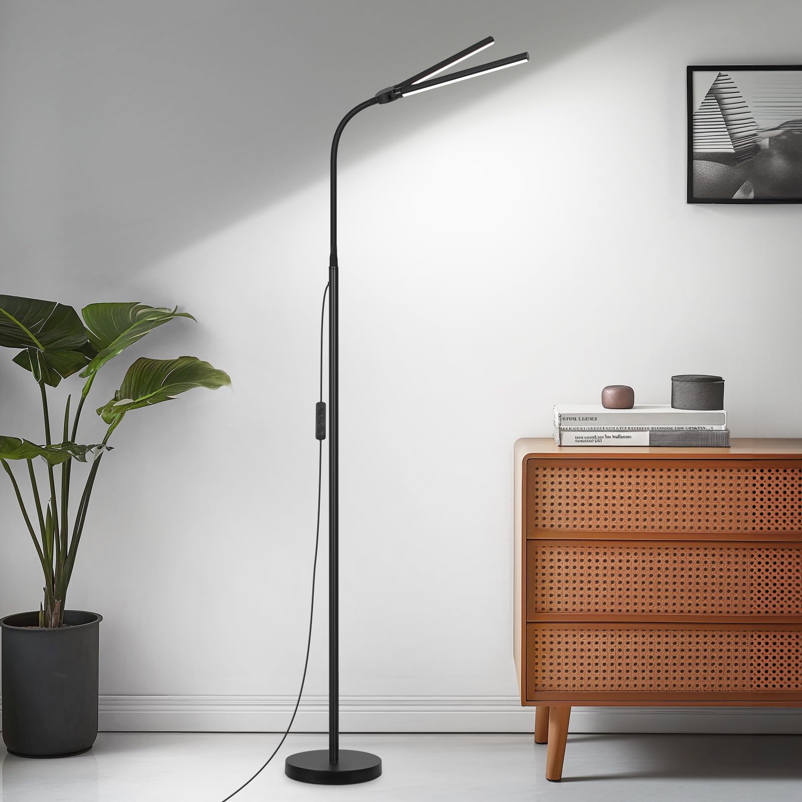 Seaside Village LED Floor Lamp with flexible gooseneck for precise angles.