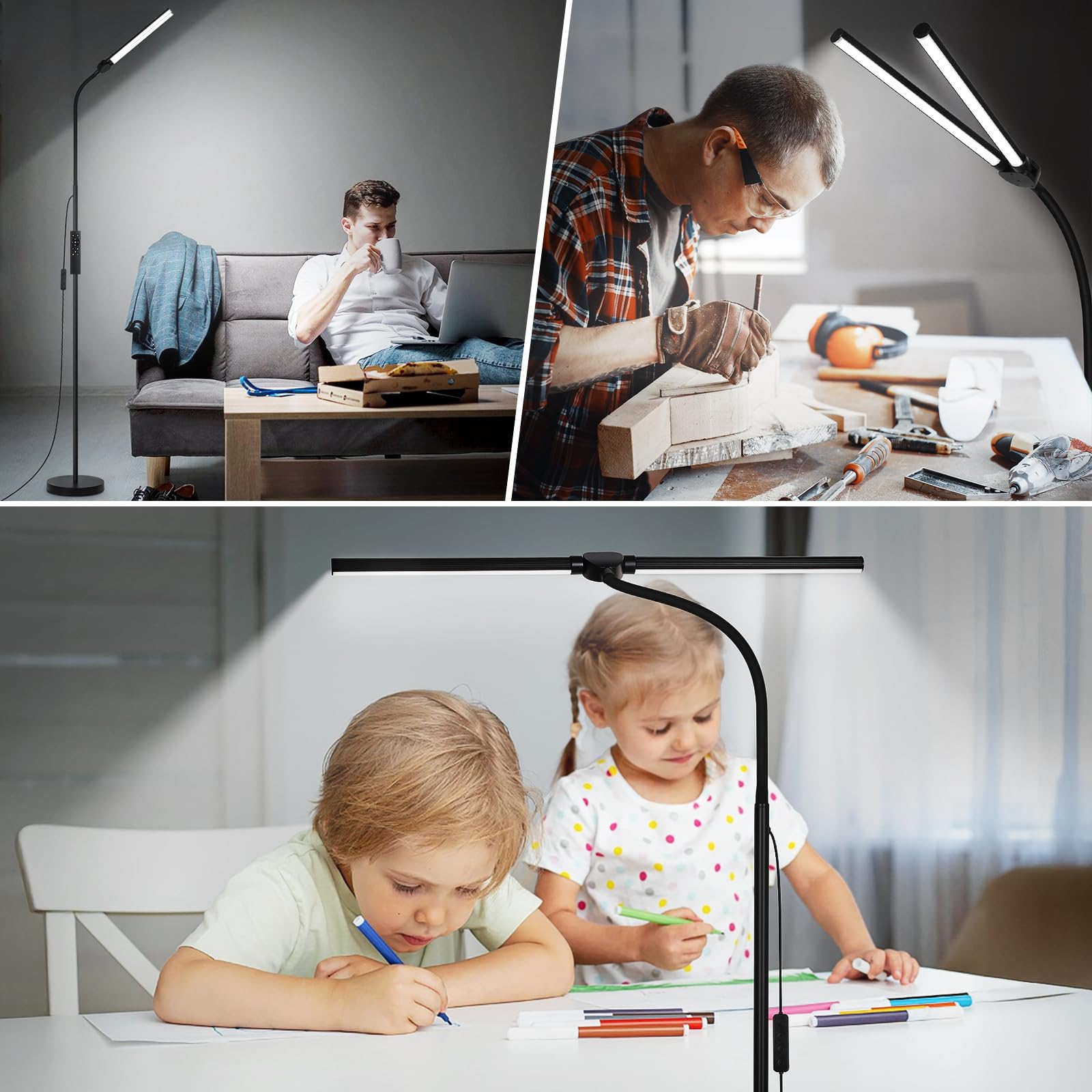Seaside Village LED Floor Lamp in a living room setup showing versatile lighting