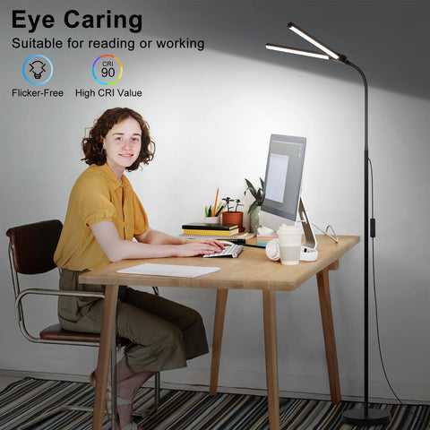 Seaside Village LED Floor Lamp sturdy metal base provides stable placement