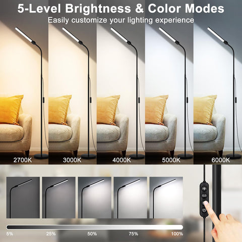 Seaside Village LED Floor Lamp delivers 2000lm brightness with 160 LEDs.