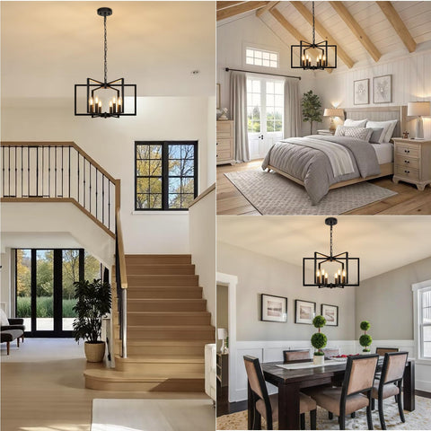 Seaside village Matte black finish industrial ceiling light for interior spaces