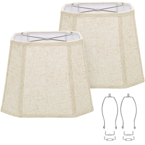 Seaside Village rectangle lamp shade in natural linen provides warm ambiance