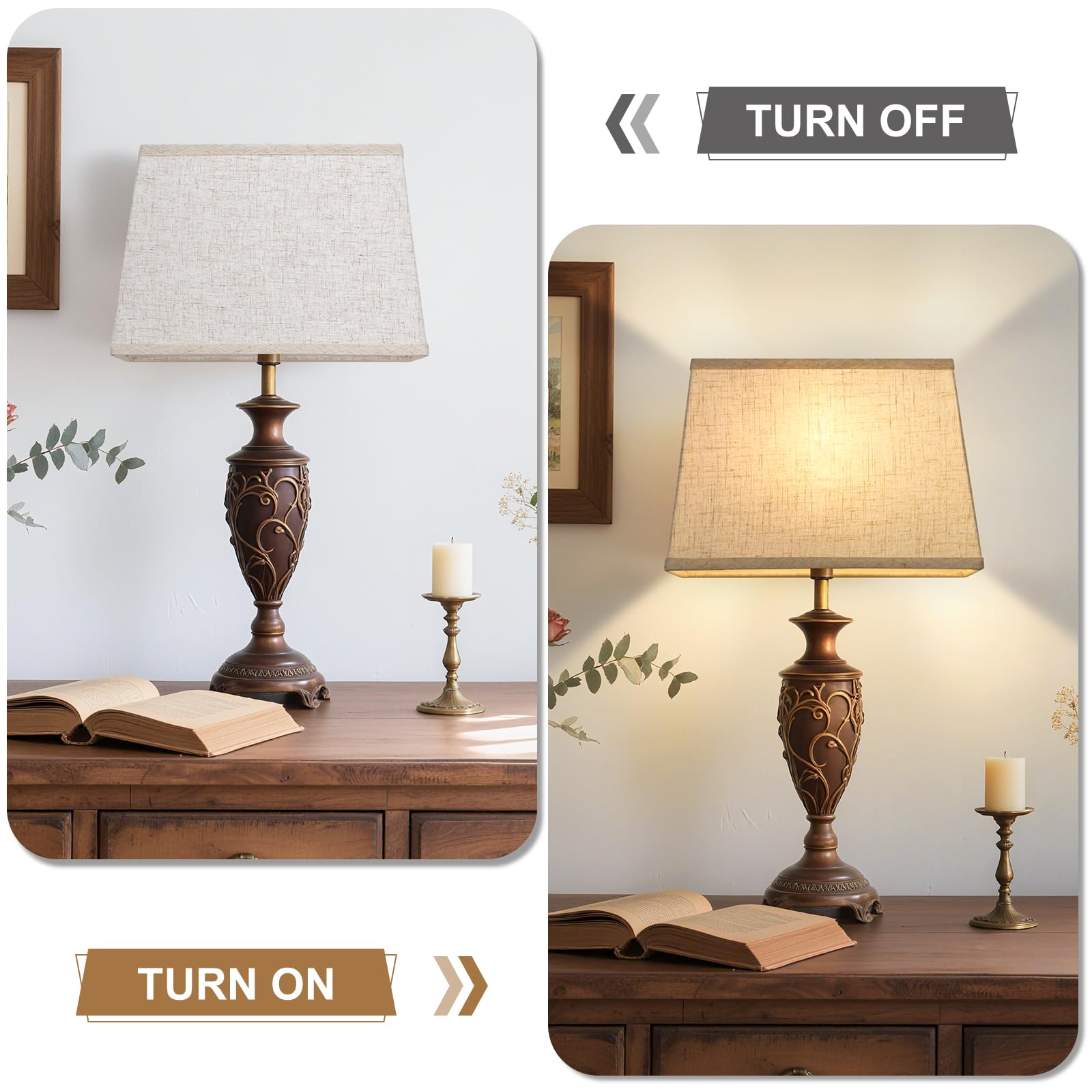 Seaside Village beige lampshade easy setup—snap frames and install quickly.