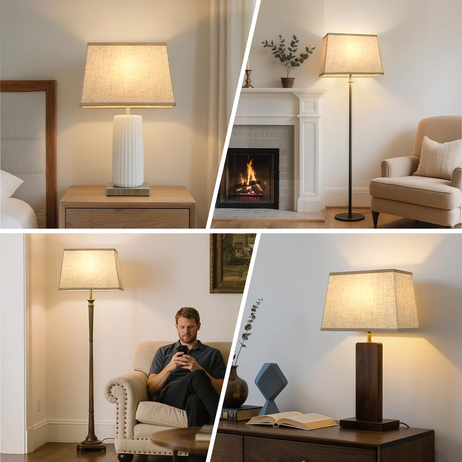 Seaside Village versatile fit for table and floor lamps with decorative flair.