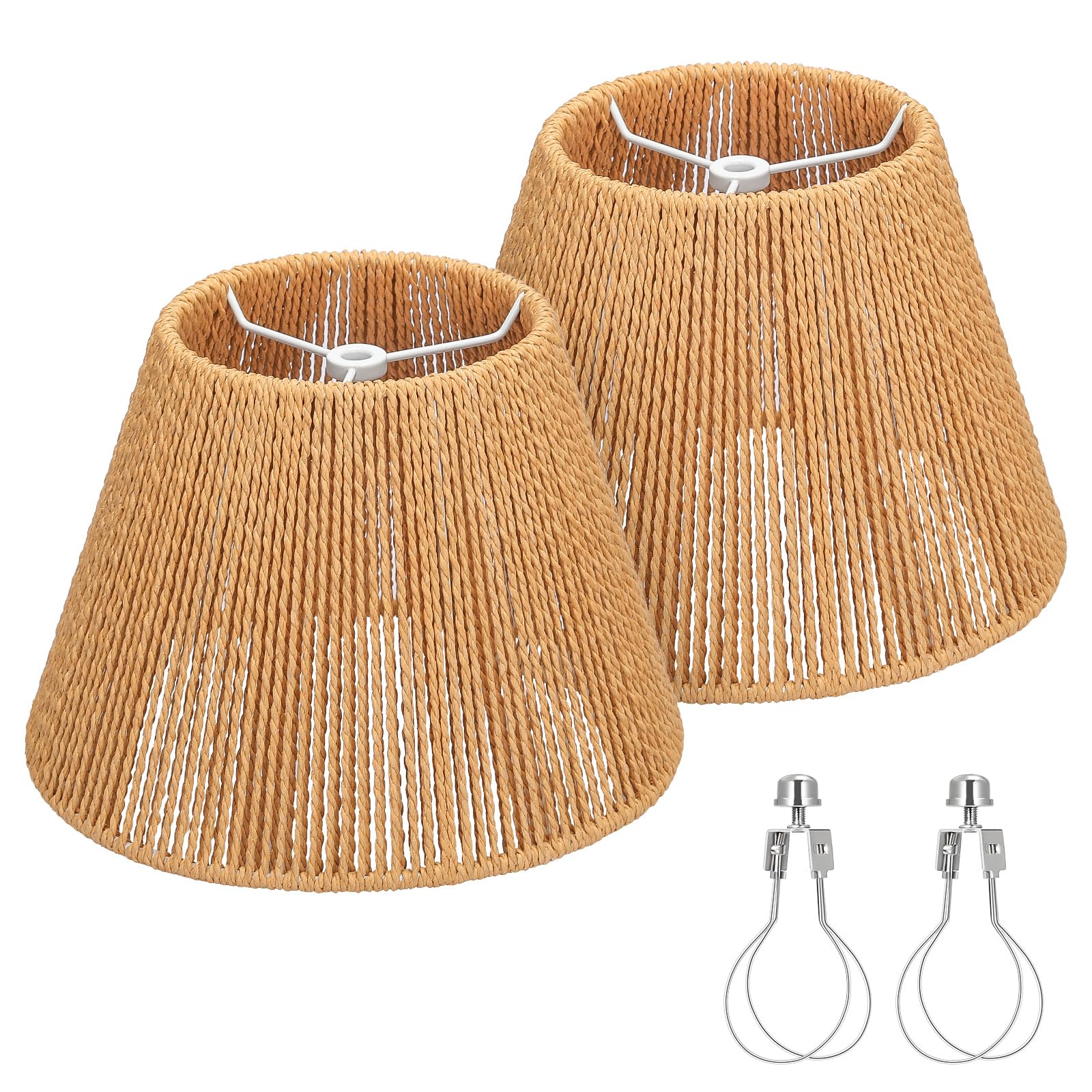 Seaside Village small rattan lamp shade top opening for compact lamps, warm glow