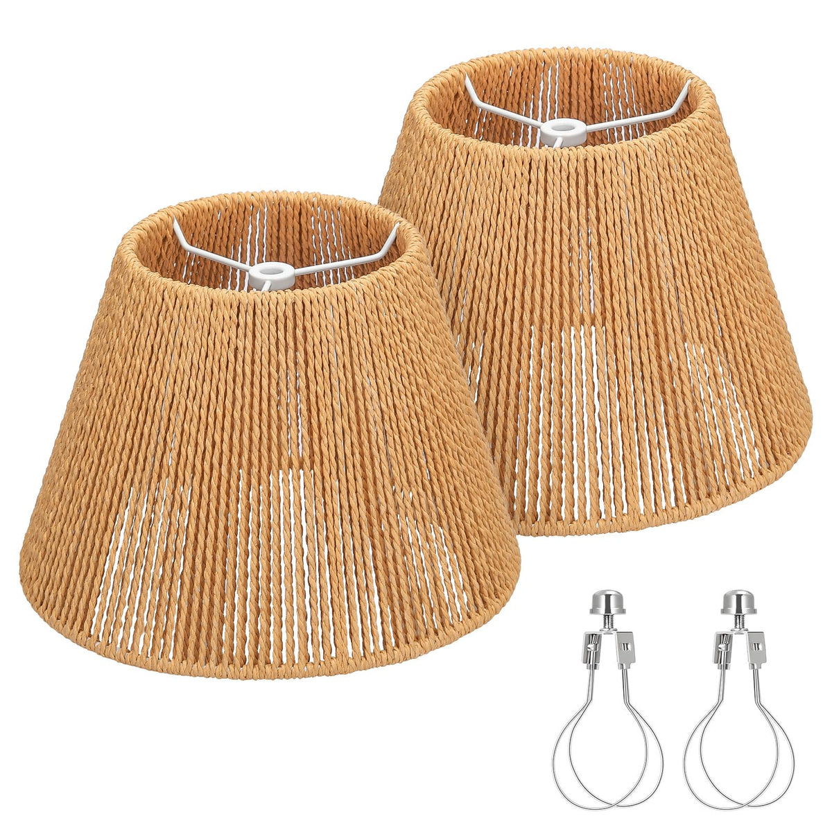 Seaside Village small rattan lamp shade top opening for compact lamps, warm glow