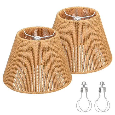 Seaside Village small rattan lamp shade top opening for compact lamps, warm glow