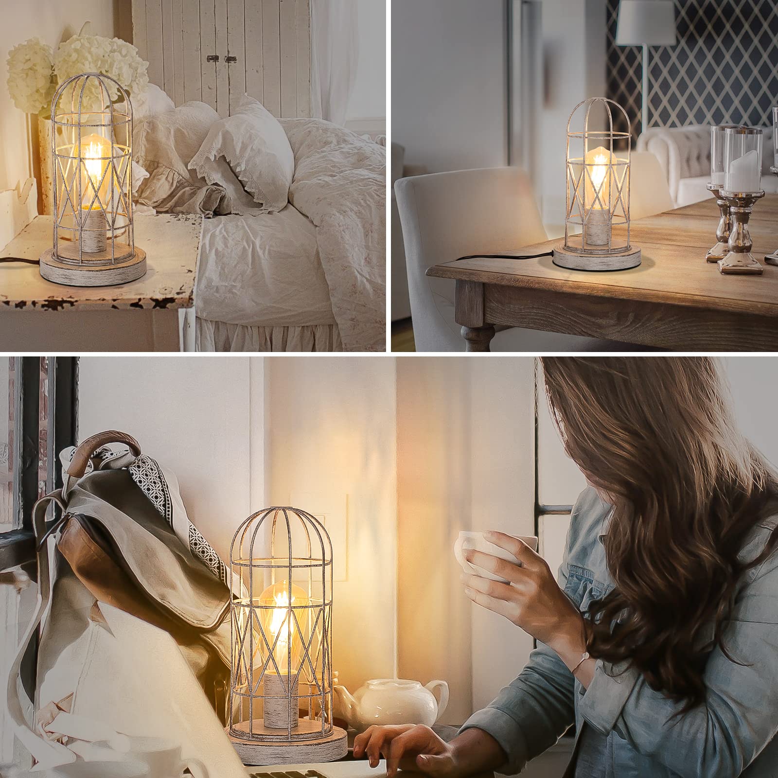 Seaside Village lamp in a living room setup adds warm accent lighting.