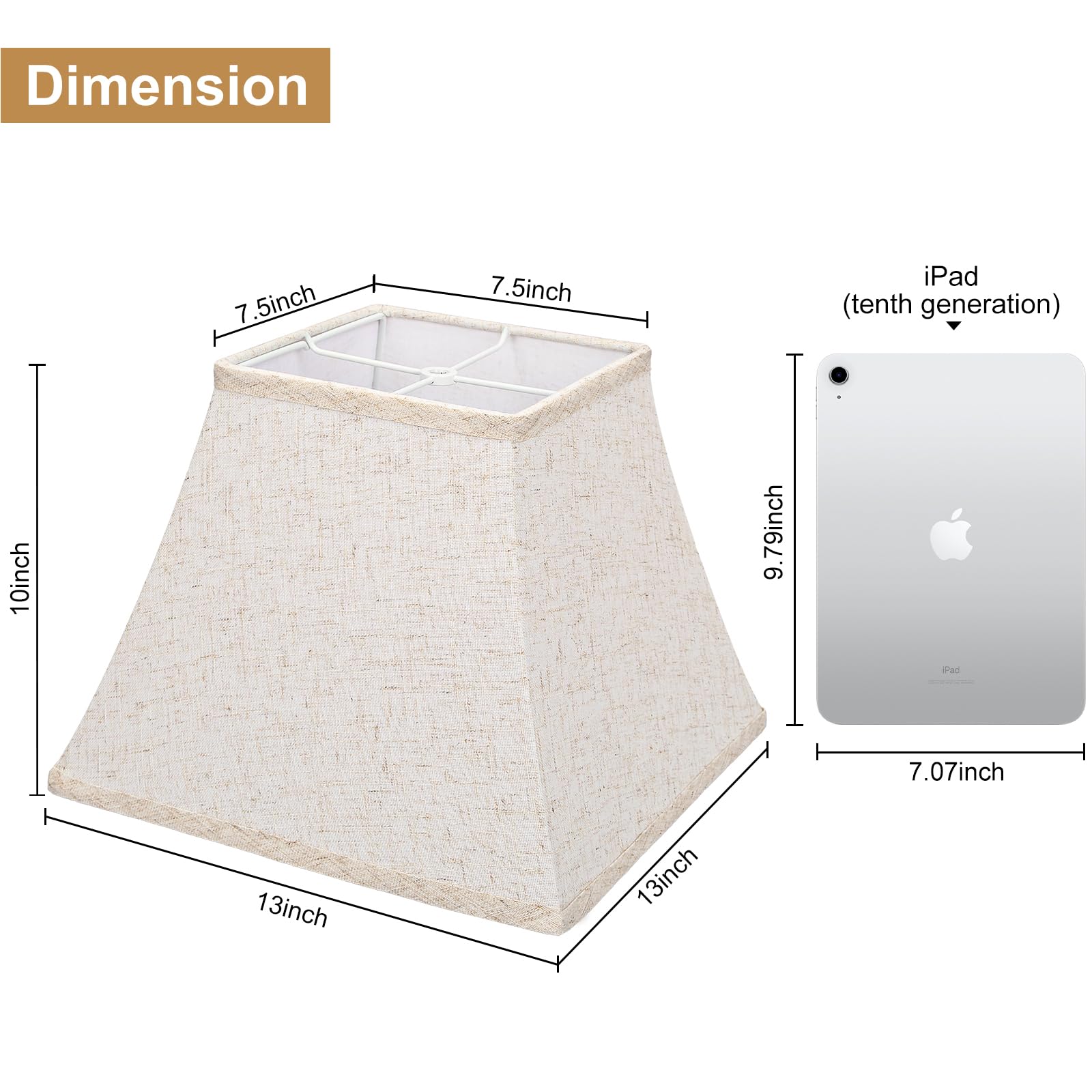 Seaside Village Square Bell Shade side view shows curved sides for stable, elegant silhouette.