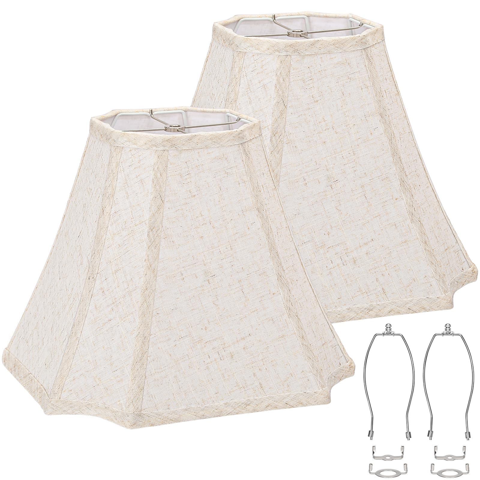 Seaside Village square cut corner bell shade assembly for quick, tool-free setup