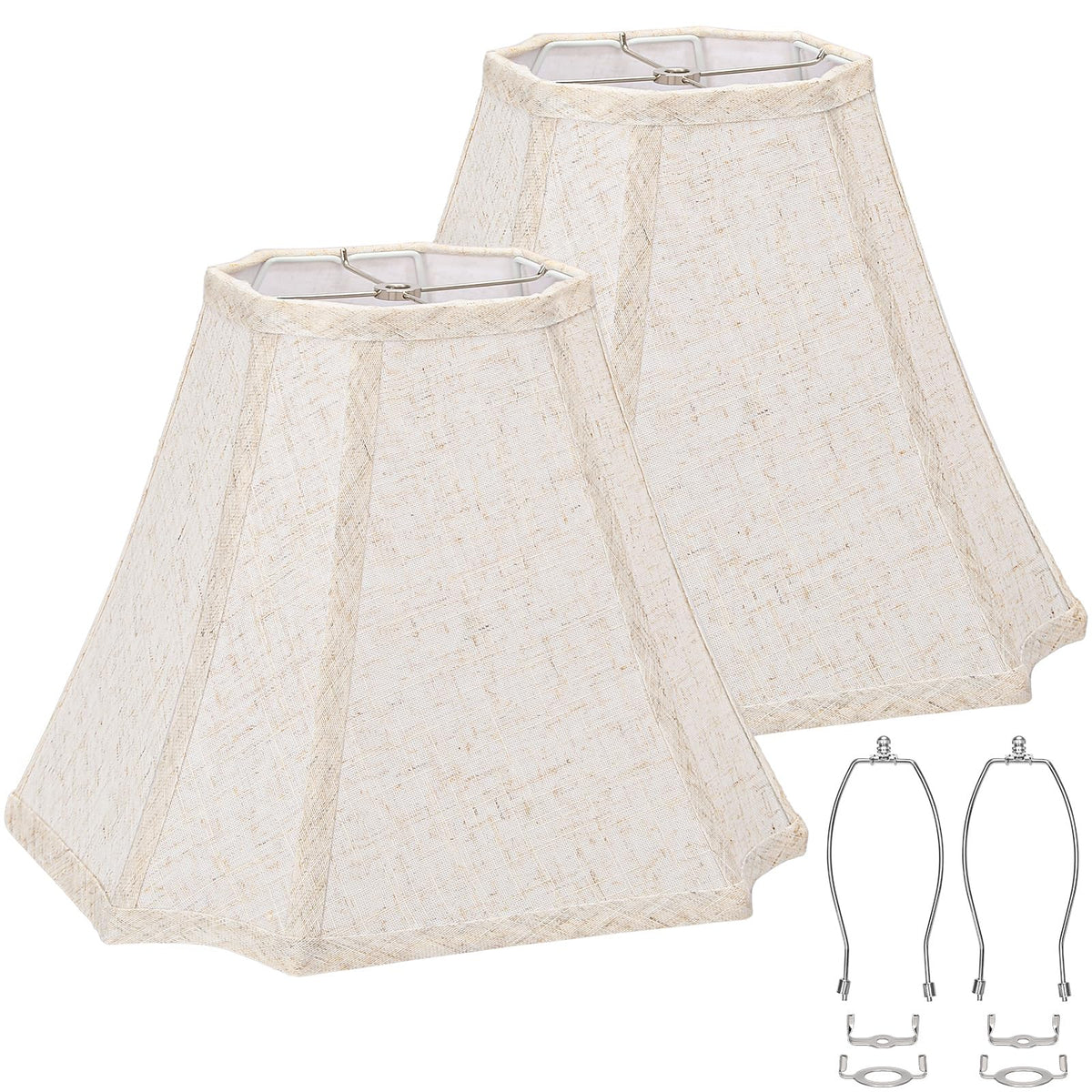 Seaside Village square cut corner bell shade assembly for quick, tool-free setup