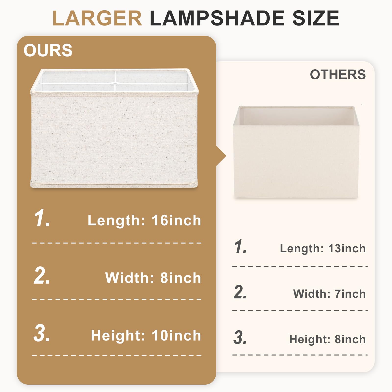 Seaside Village square design lamp shade adds modern beige style to lamps.