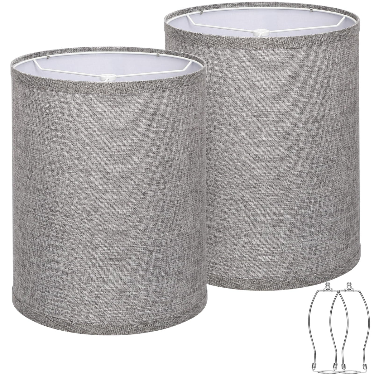 Seaside Village tall drum lampshade gray set 2 top 10in for a clean modern look