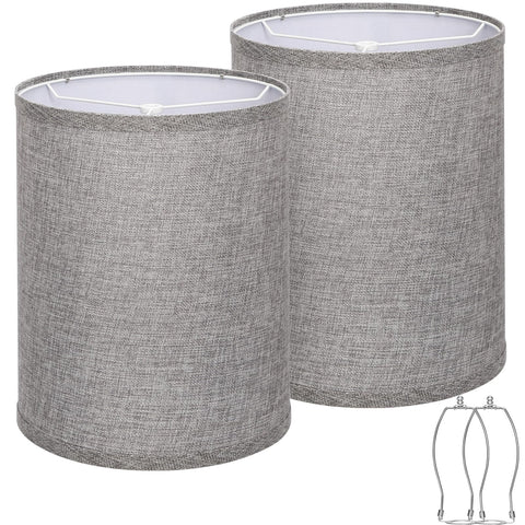 Seaside Village tall drum lampshade gray set 2 top 10in for a clean modern look