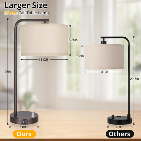 Seaside Village tall table lamp drum shade adds mid-century modern charm.