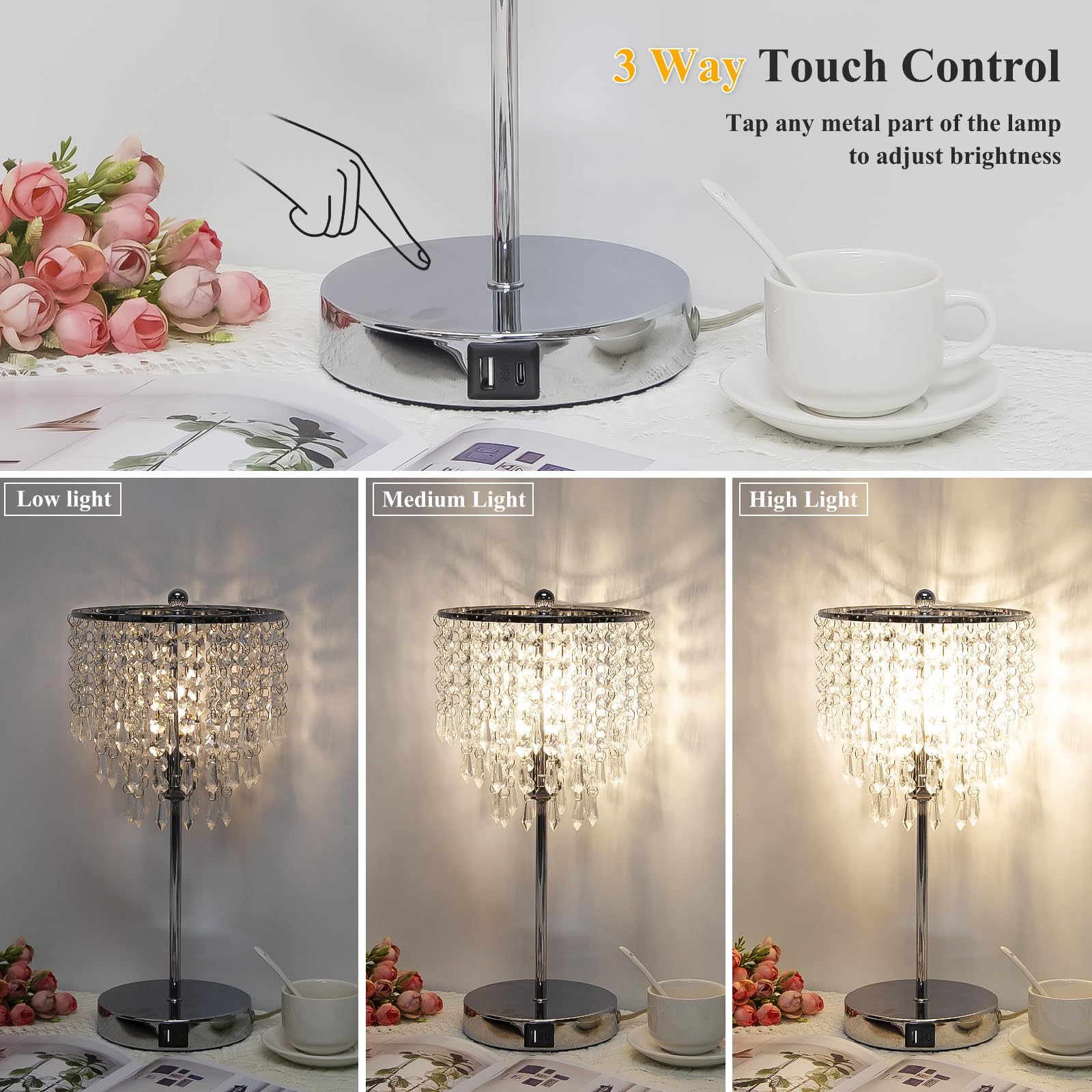 Seaside Village three stage dimmable lamp for cozy mood lighting