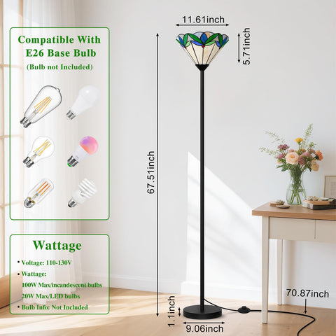 Torchiere lamp design highlighting upward glow for reading nooks