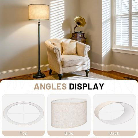 Seaside village tool-free assembly step for oval lamp shades