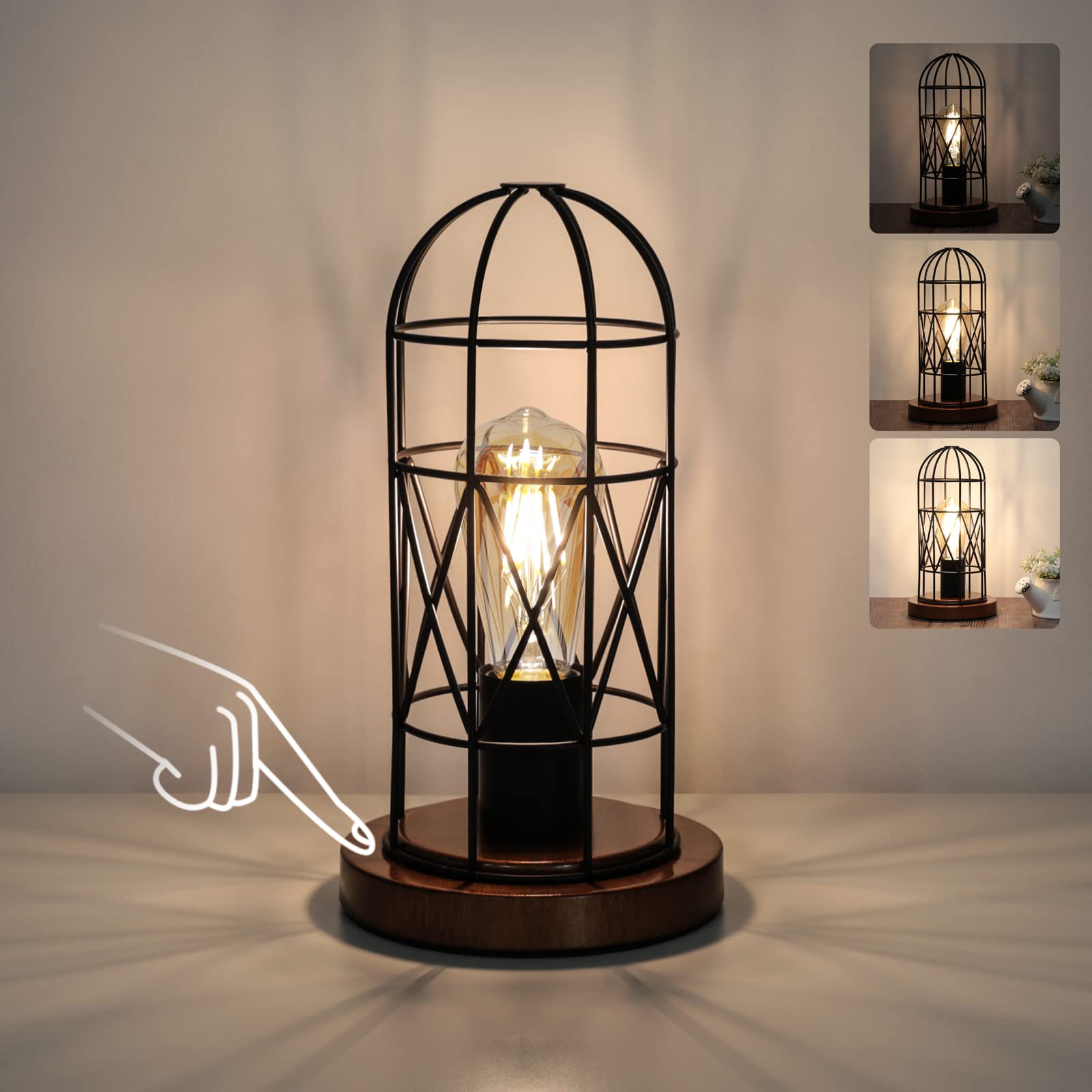 Seaside Village touch-control lamp base for easy bedside dimming.