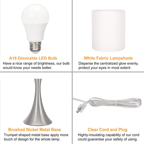 Seaside Village lamp includes 9W 3000K LED bulb for quick setup