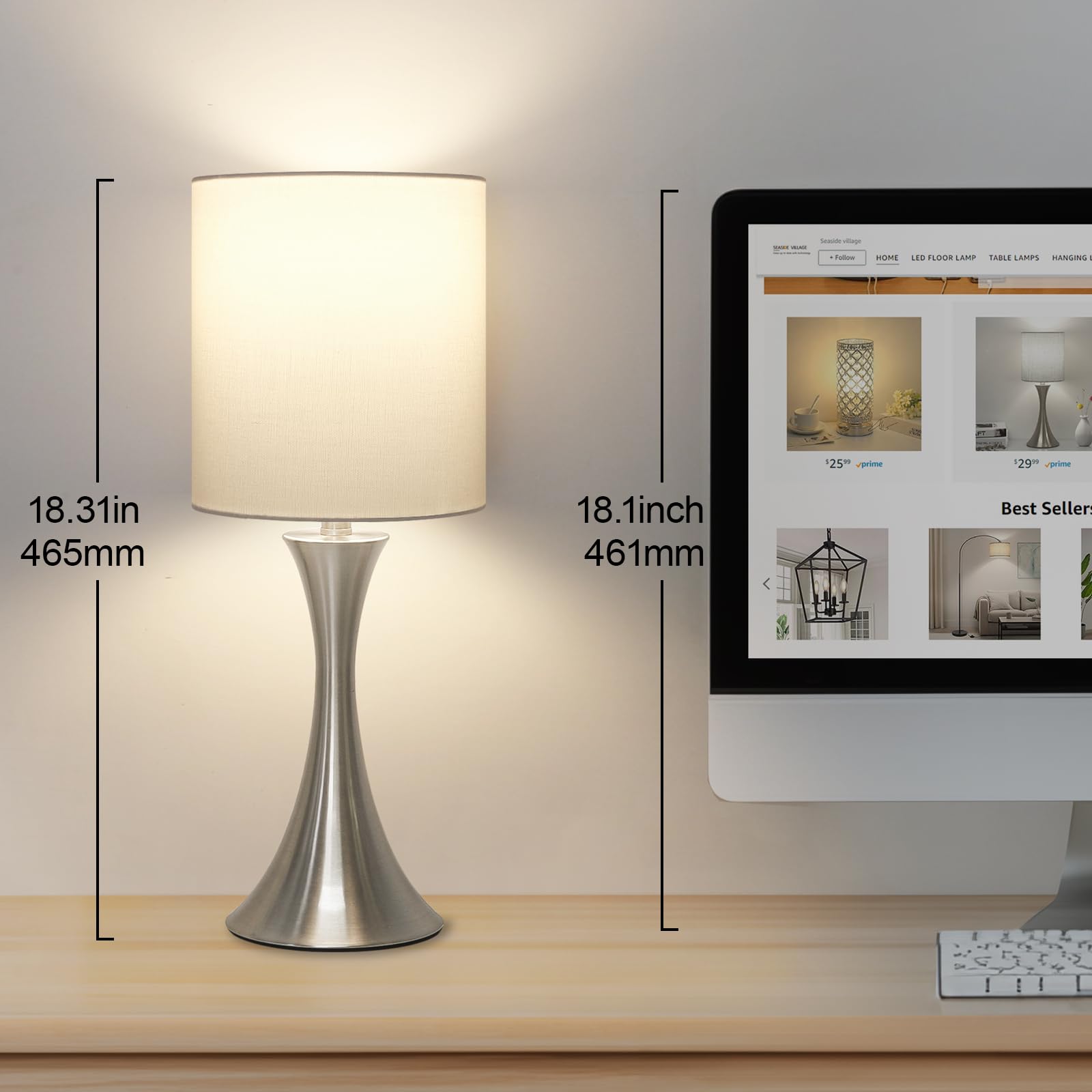 Seaside Village lamp white shade delivers soft diffuse light
