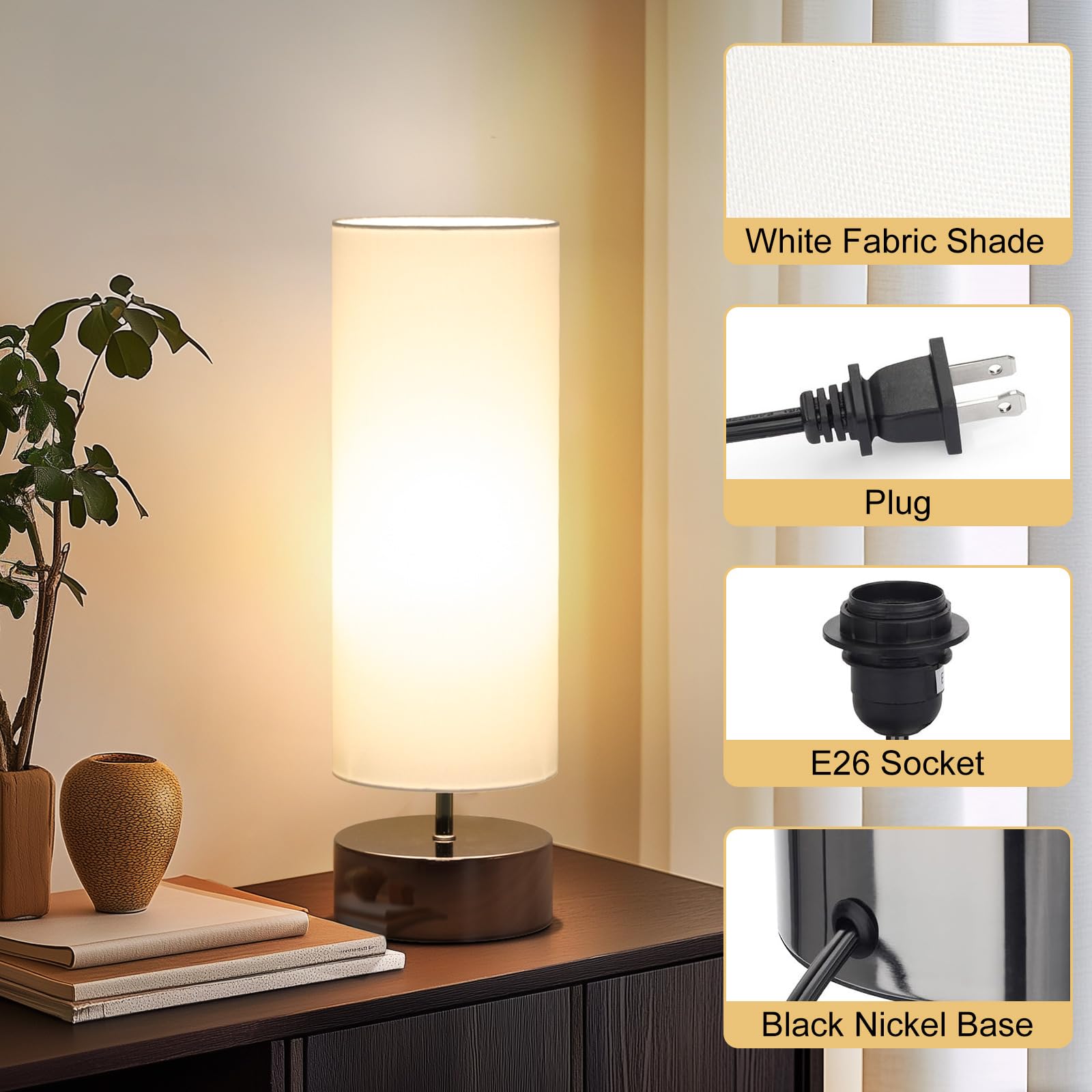 Seaside Village lamp with plug-in cord simplifies setup and placement.
