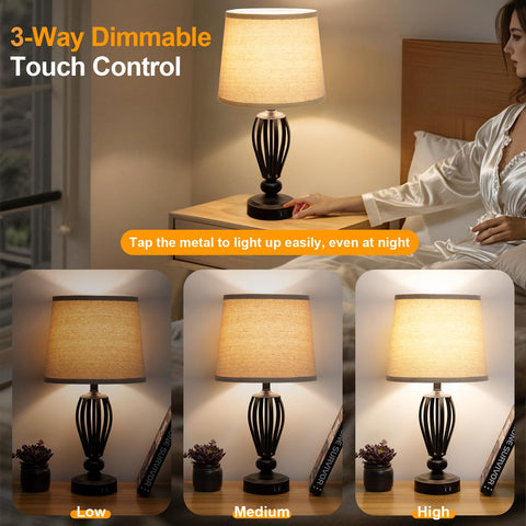 Seaside Village USB Bedside Lamp dimmable base enables tailored mood