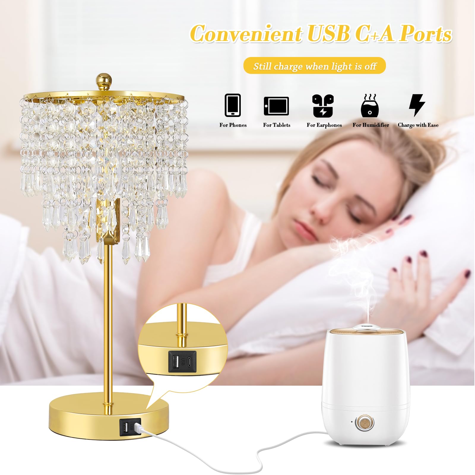 Seaside Village USB ports side view allow charging devices at night