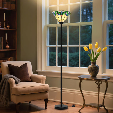 Weighted base provides stability beside sofa or chair