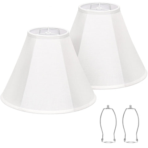 Seaside Village white bell lampshade, top 6in bottom 13in, warm glow for living spaces.