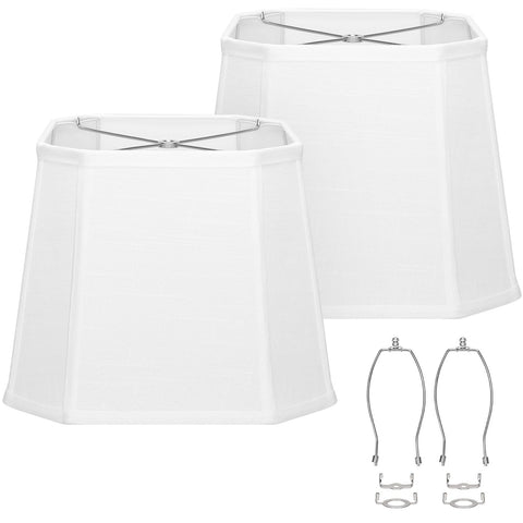Seaside Village white rectangle lampshade showcasing 10.5 inch height for cozy ambient lighting