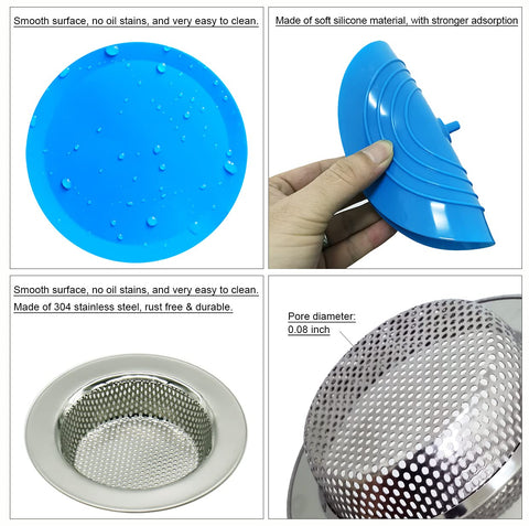 Seatery stainless steel drain strainer resists rust and deformation