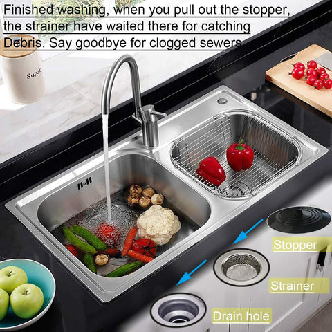 Seatery strainer basket catches food debris for cleaner sinks