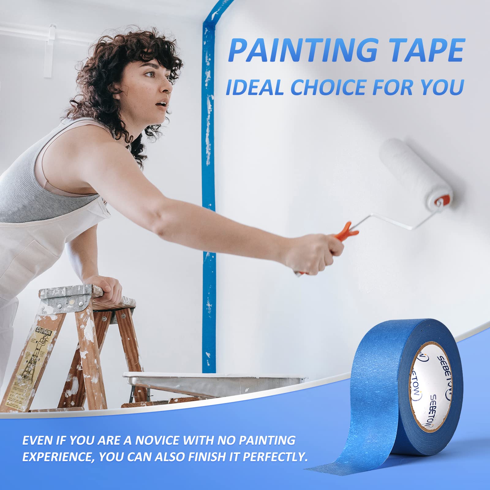 SEBETOW tape on glass surface highlights clear edges during painting