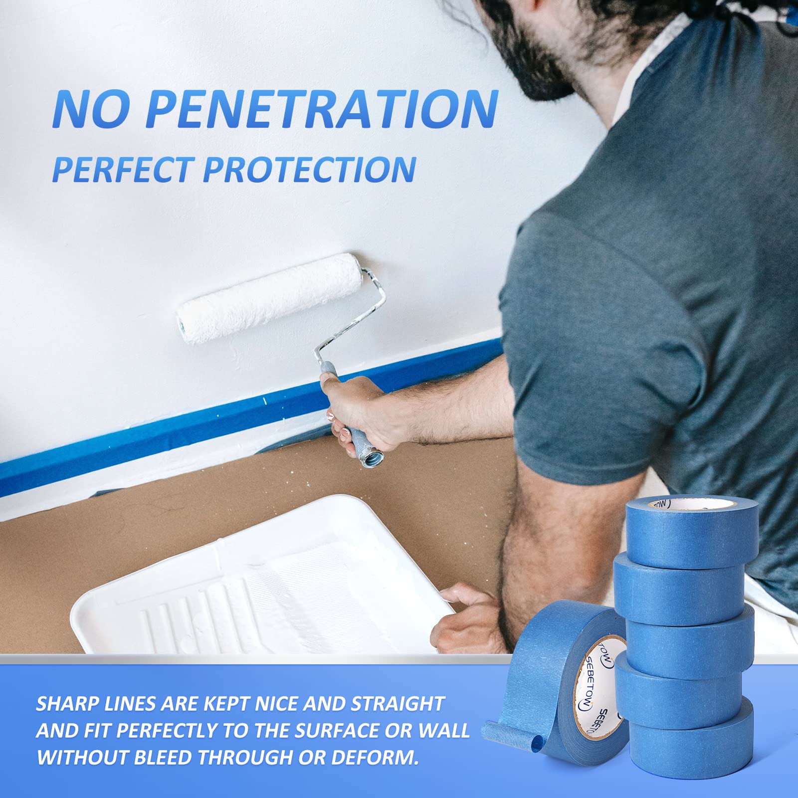 SEBETOW tape tear by hand without scissors shows convenient usability
