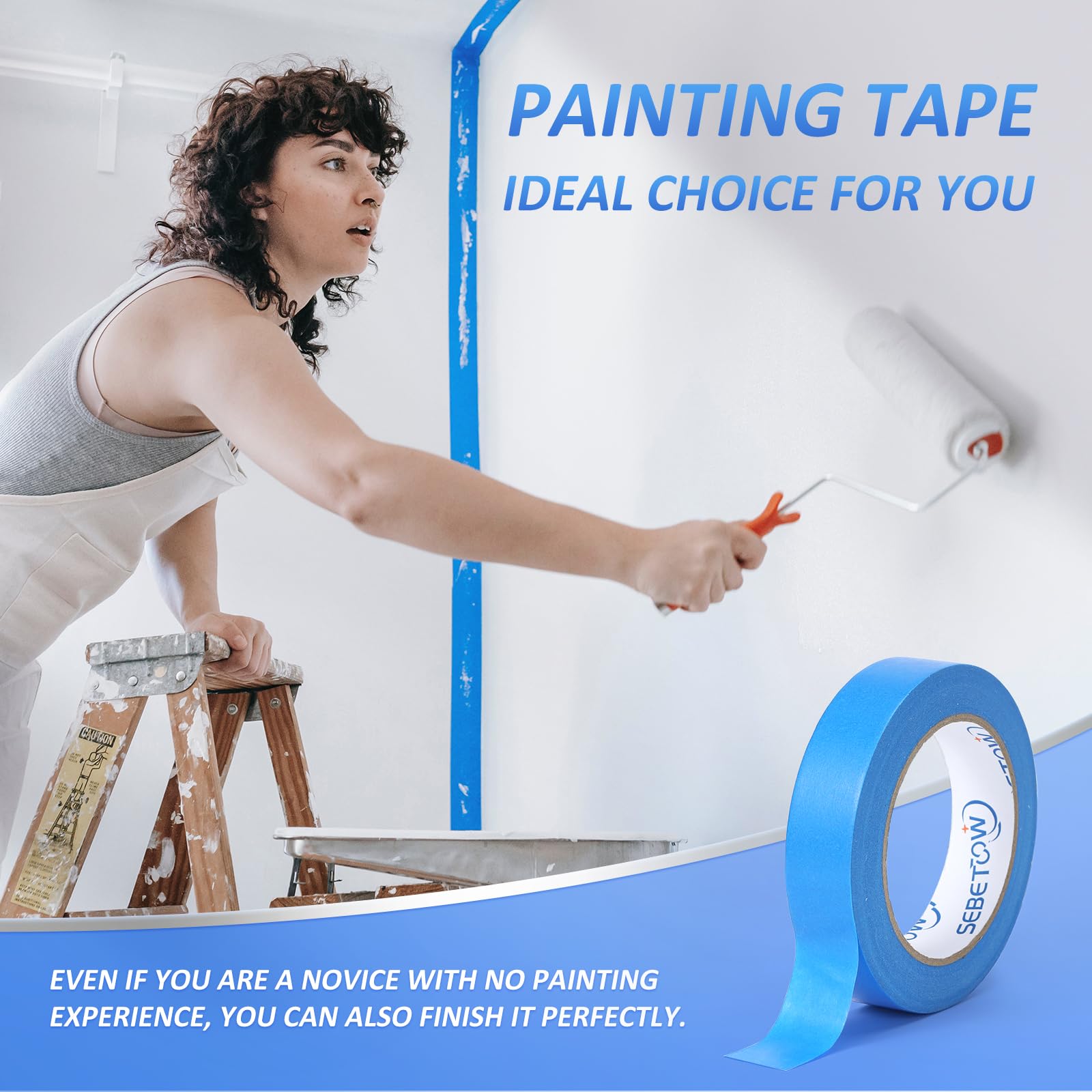 SEBETOW tape applied on wood surface for neat masking