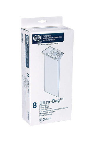 Sebo 5093ER pack of 8 fleece bags compatible with X, C, and 370 series vacuums