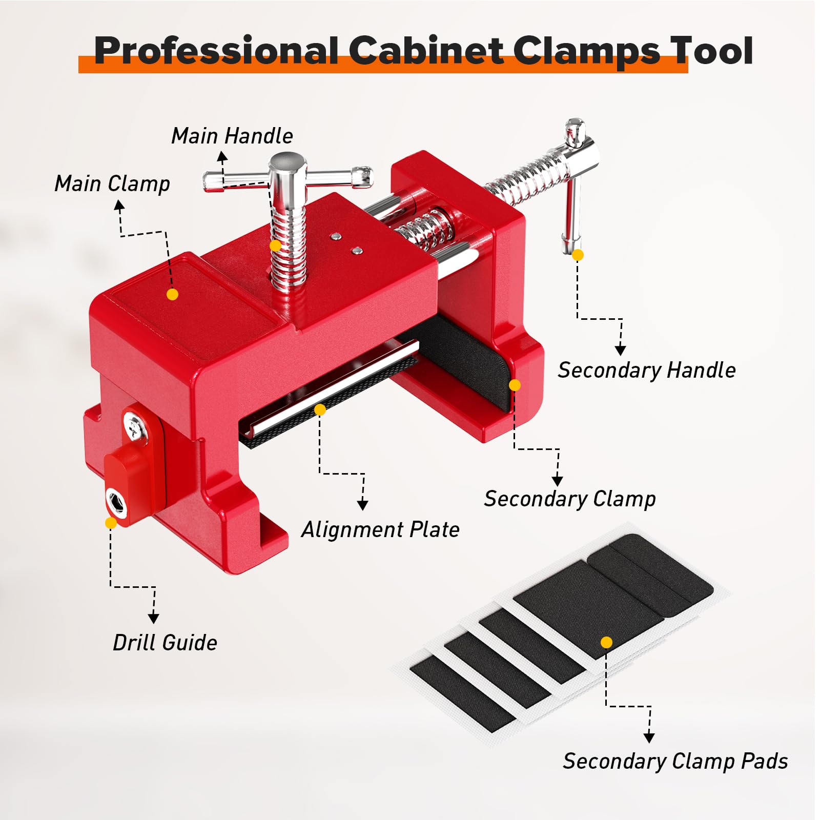 Sebupar cabinet clamps drill-guide-in-action demonstrates accurate pilot holes