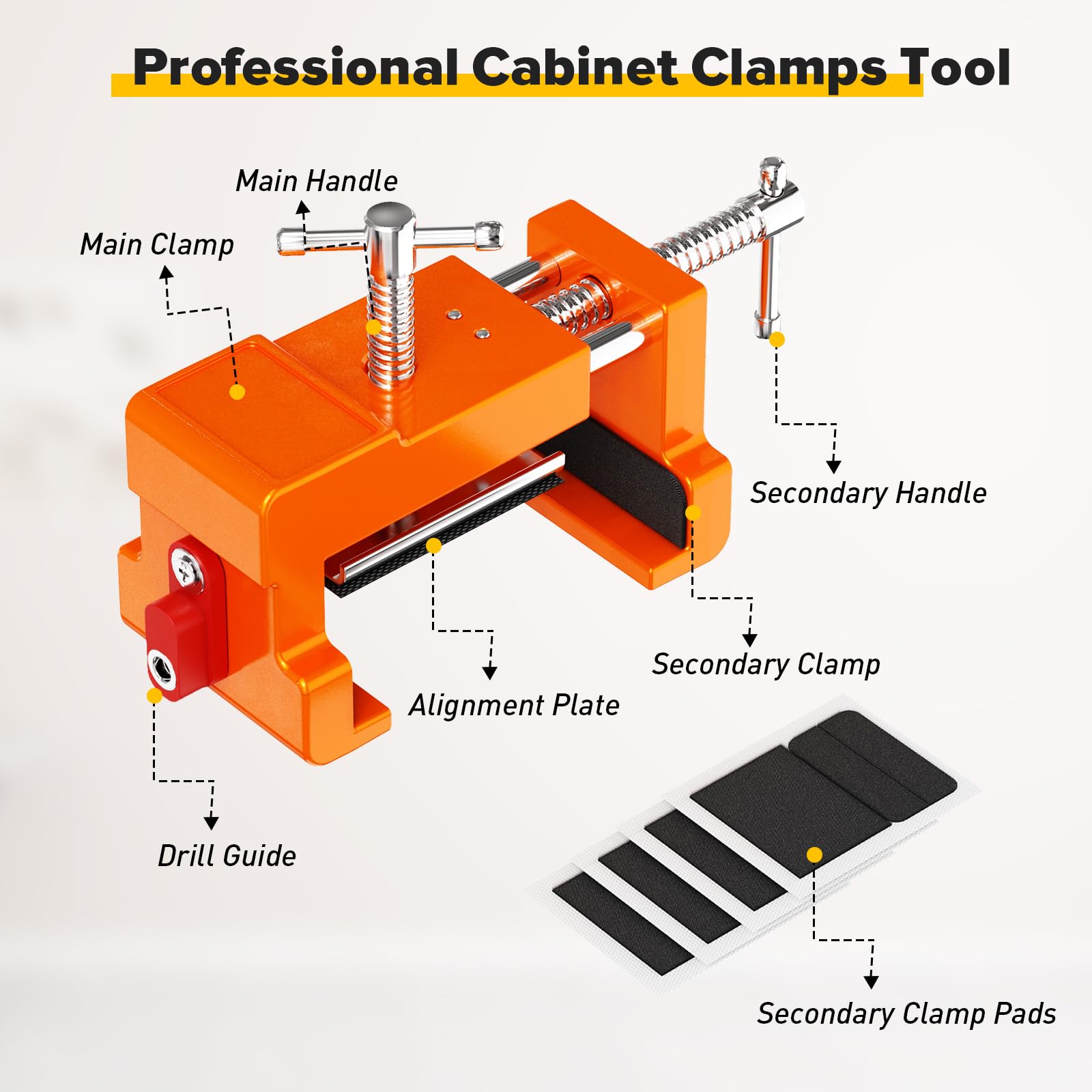 Sebupar drill-guide in use helps predrill accurately, reducing guesswork.
