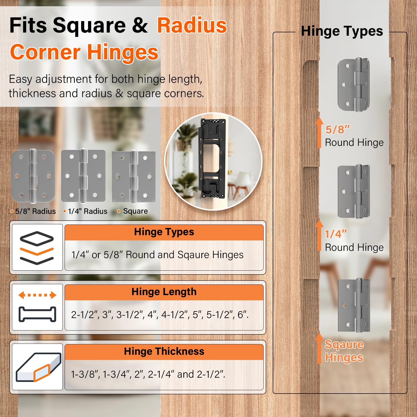 Sebupar 1/2 inch router bit included enables accurate hinge mortises