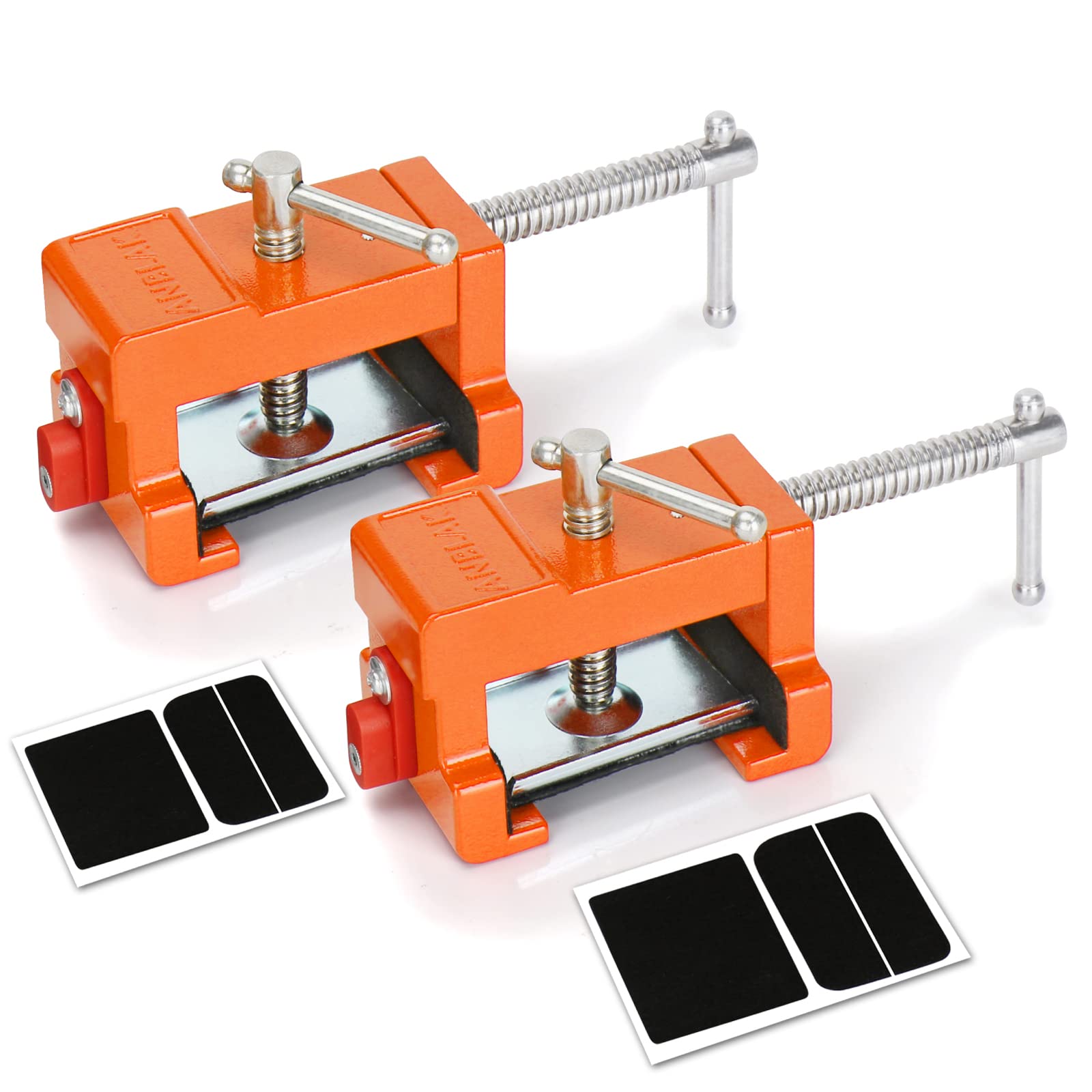 Sebupar two-side screws and clamp design accommodate a wide range of cabinet sizes.