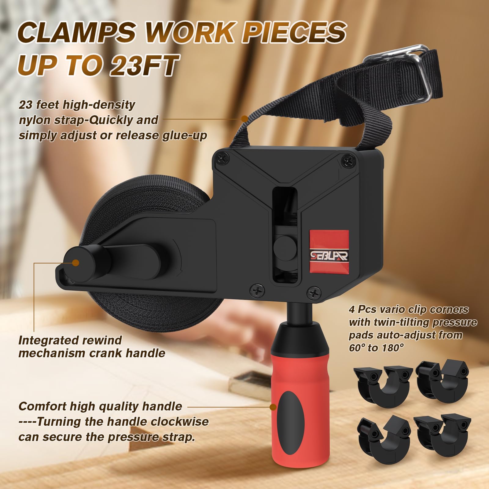 Sebupar vario clip corners provide auto-adjusting alignment for frames.