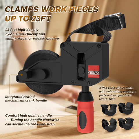 Sebupar vario clip corners provide auto-adjusting alignment for frames.